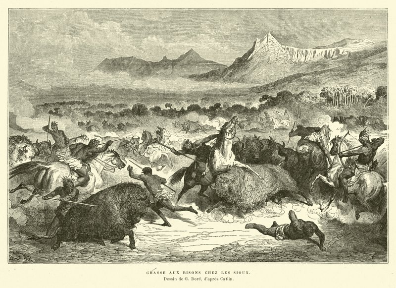 Búfalo de caça Sioux de Gustave Dore