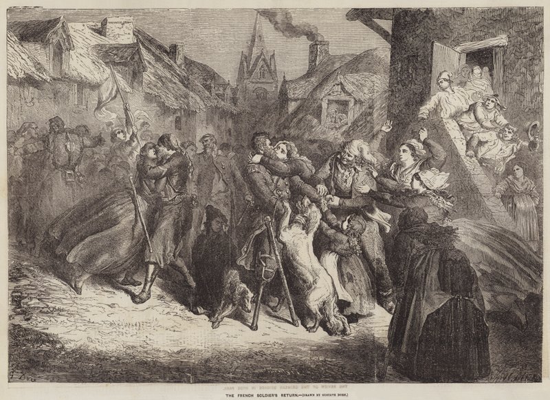Os soldados franceses retornam de Gustave Dore