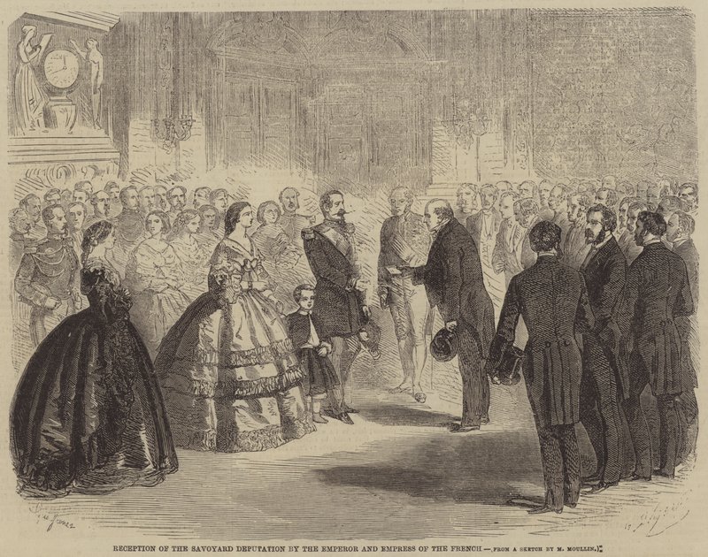 Recepção da delegação da Sabóia pelo Imperador e Imperatriz dos Franceses de Gustave Janet