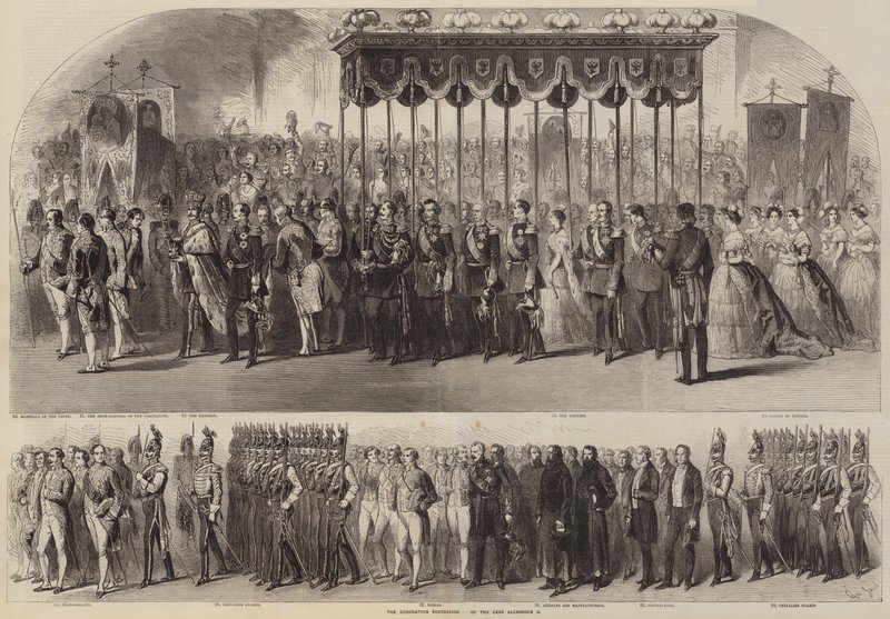 A procissão de coroação do czar Alexandre II de Gustave Janet