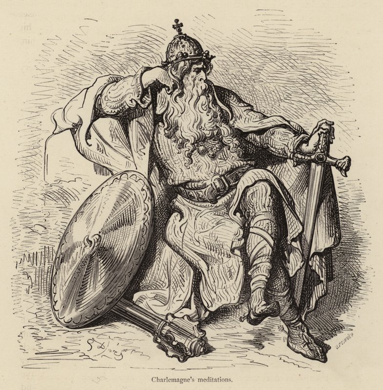 Charlemagnes meditações de Gustave after Dore