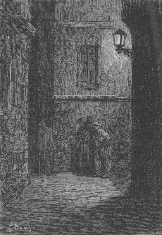 Dois errantes da noite de Gustave after Dore