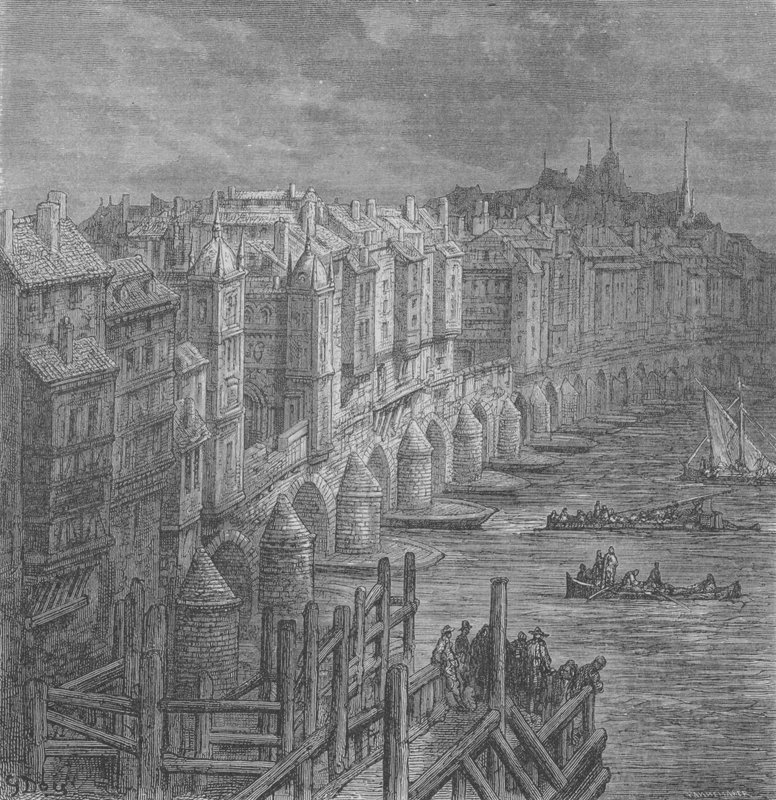 A ponte de Londres em 1694 de Gustave after Dore