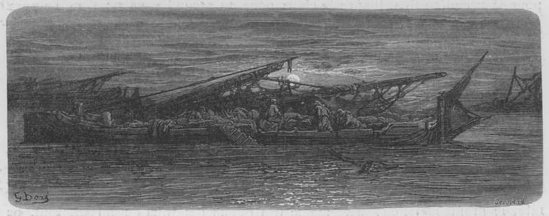 Noite no Tamisa, arredores de Londres de Gustave after Dore