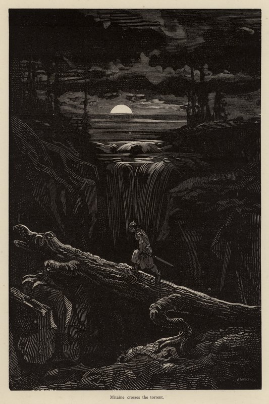 Mitaine atravessa a torrente de Gustave after Dore