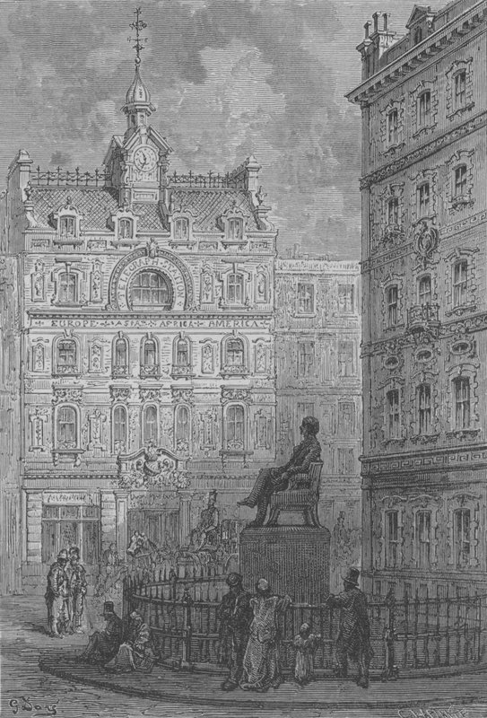 Estátua de Peabody no centro da cidade de Londres de Gustave after Dore