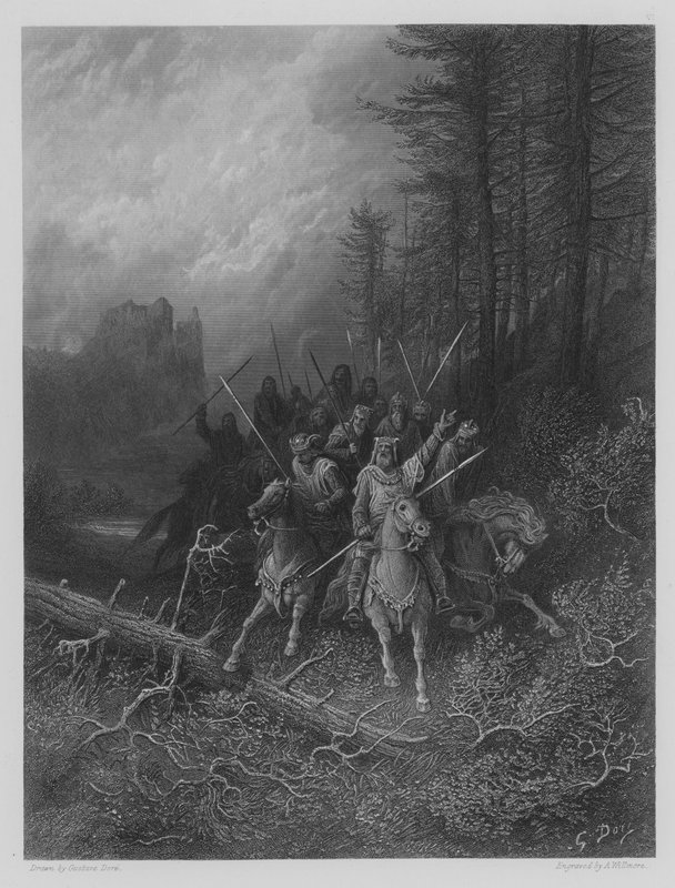 O progresso dos cavaleiros de Gustave after Dore