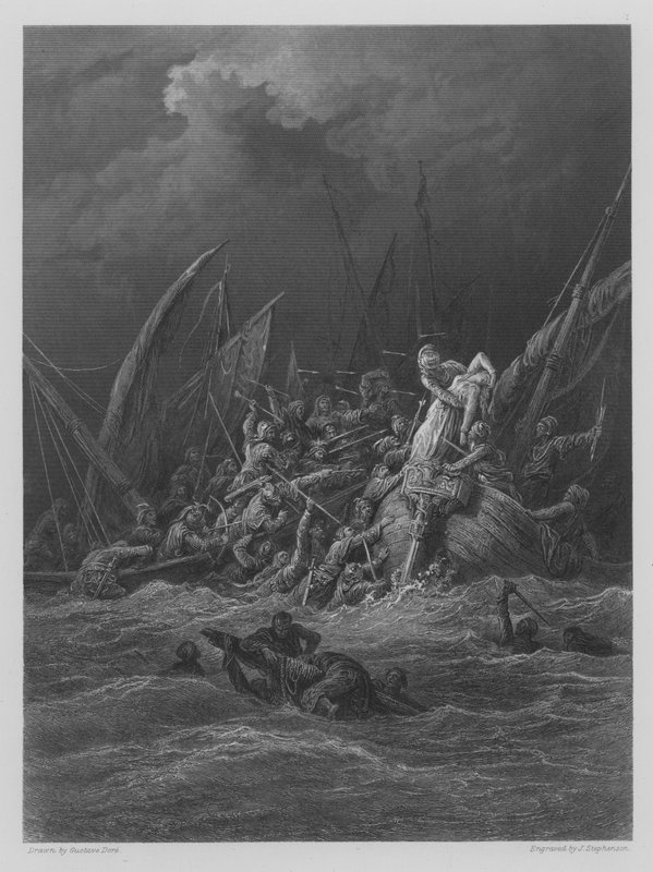 A luta do mar de Gustave after Dore