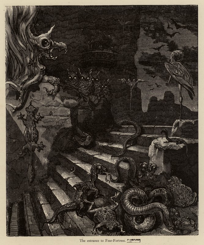 A entrada para o medo-fortaleza de Gustave after Dore