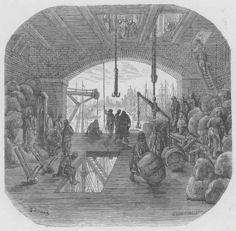Um armazém na cidade de Gustave after Dore