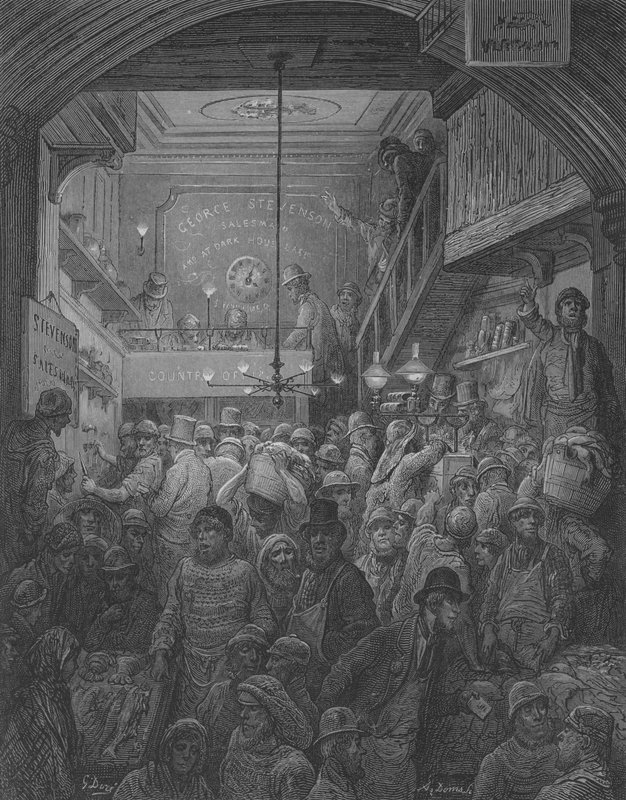 Vente Du Poisson para La Criee de Gustave after Dore