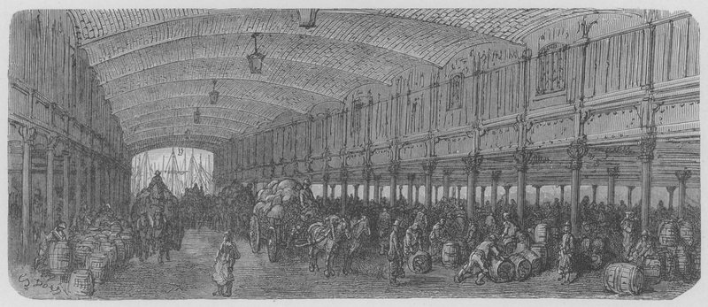 Vista em Perspectiva das Docas Sainte-Catherine de Gustave after Dore