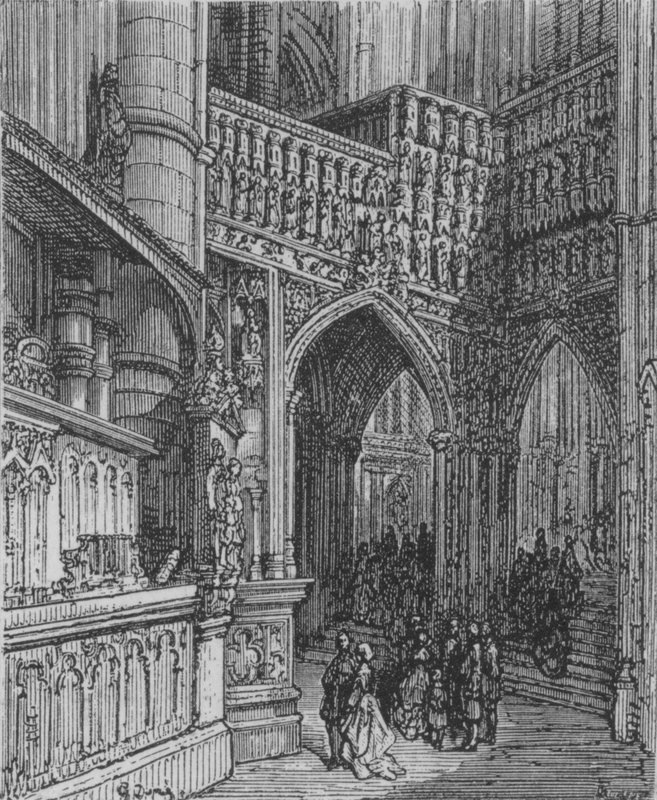 Westminster, vista oblíqua de Gustave after Dore