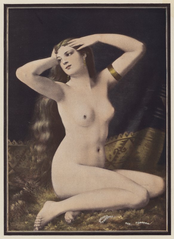 Prazeres do verão (lito a cores) de Gustave Henri Eugene Delhumeau