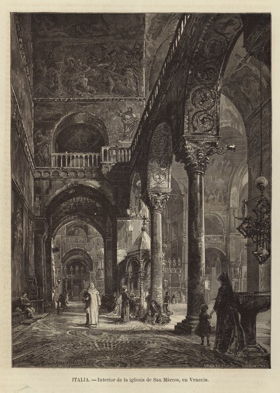 Interior da Basílica de São Marcos em Veneza de Gustave Bauernfeind