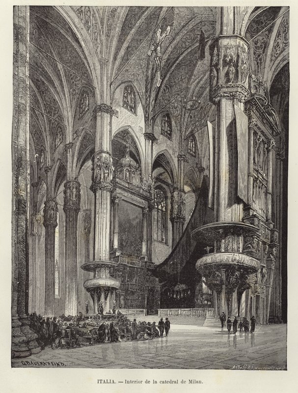 Interior da catedral de Milão de Gustave Bauernfeind