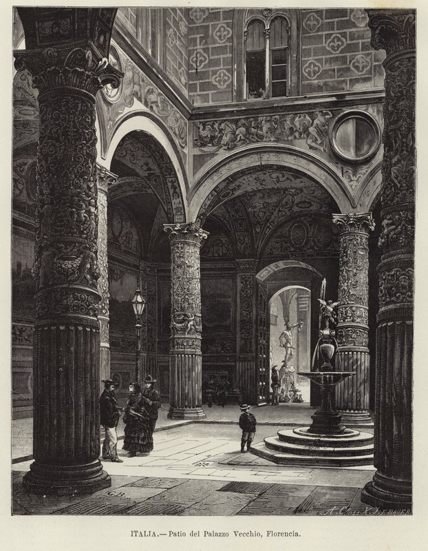 Itália - Pátio do Palazzo Vecchio, Florença de Gustave Bauernfeind
