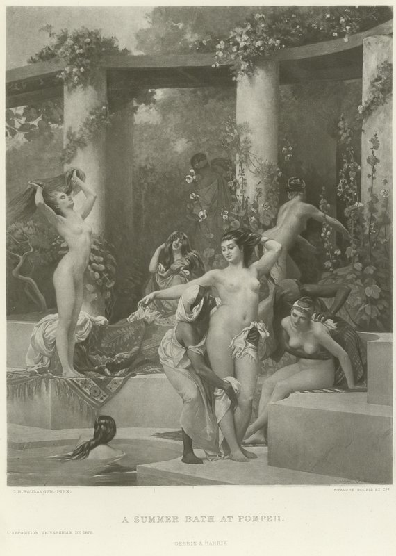 Um banho de verão em Pompéia (gravura) de Gustave Clarence Rodolphe Boulanger