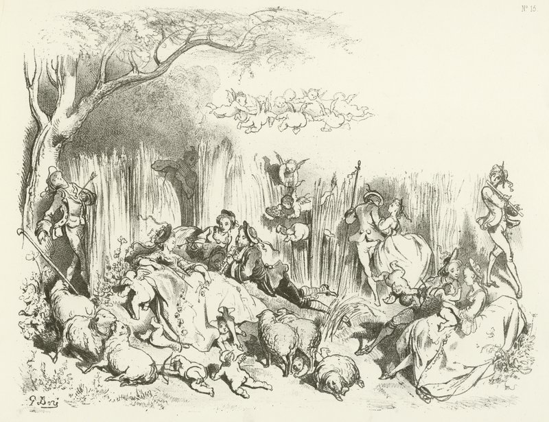 Uma pastoral sob Luís XV (gravura) de Gustave Dore