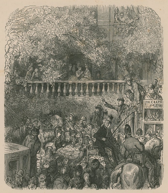 Uma cena da vida londrina de Gustave Dore
