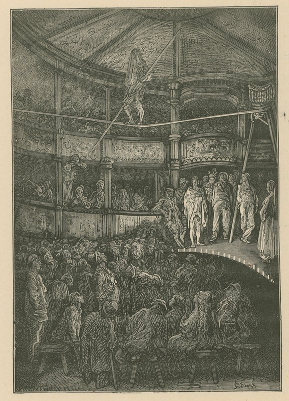 Blondin at Shoreditch, Londres (gravura) de Gustave Dore