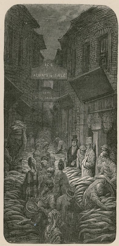 Pista do cavalo escuro, Billingsgate de Gustave Dore