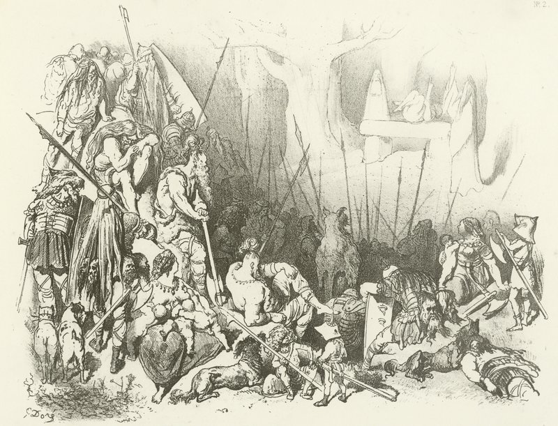 Adoração Druida - Um Sacrifício Humano (gravura) de Gustave Dore