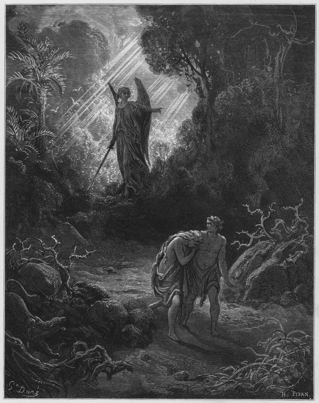 Gustave Dore Bíblia: Adão e Eva expulsos do Éden de Gustave Dore