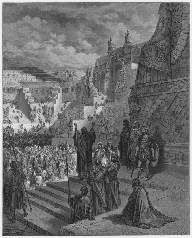 Gustave Dore Bible: Artaxerxes concedendo liberdade aos judeus de Gustave Dore