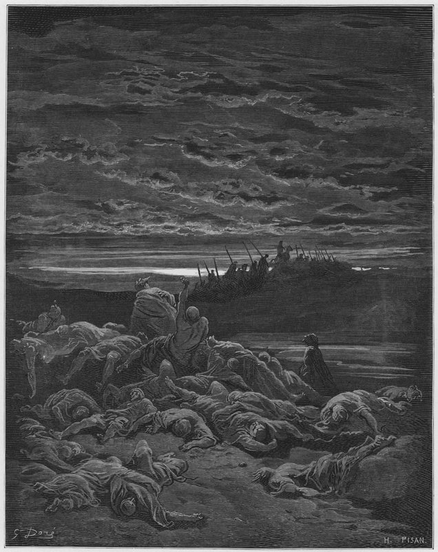 Gustave Dore Bible: Morte dos filhos de Jerubaal de Gustave Dore