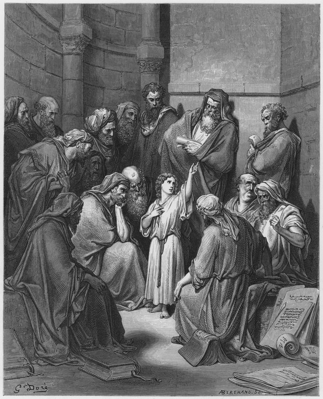 Gustave Dore Bible: Jesus com os médicos de Gustave Dore