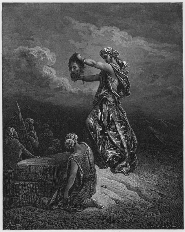 Gustave Dore Bible: Judith mostrando a cabeça de Holofernes de Gustave Dore