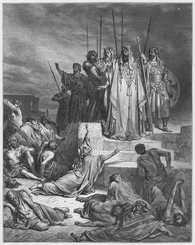 Gustave Dore Bible: A fome na Samaria de Gustave Dore