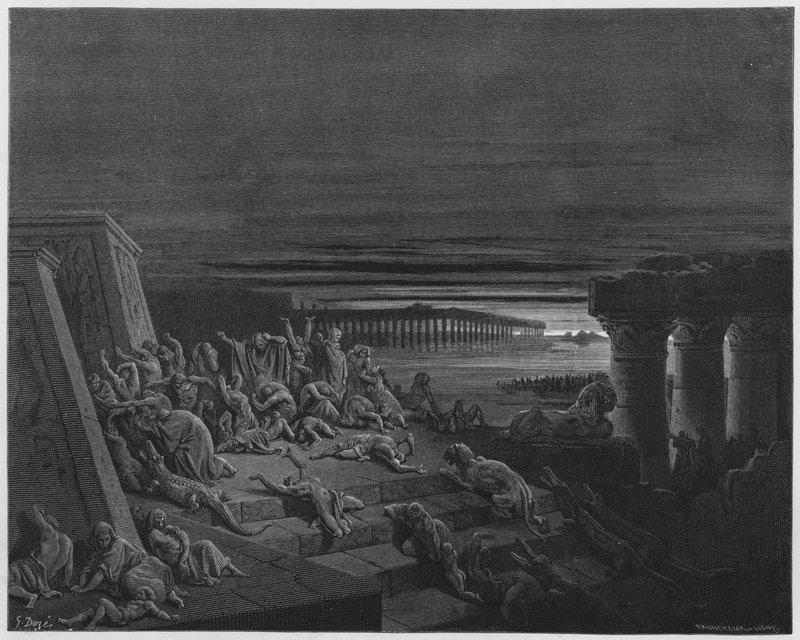 Gustave Dore Bible: A praga das trevas de Gustave Dore