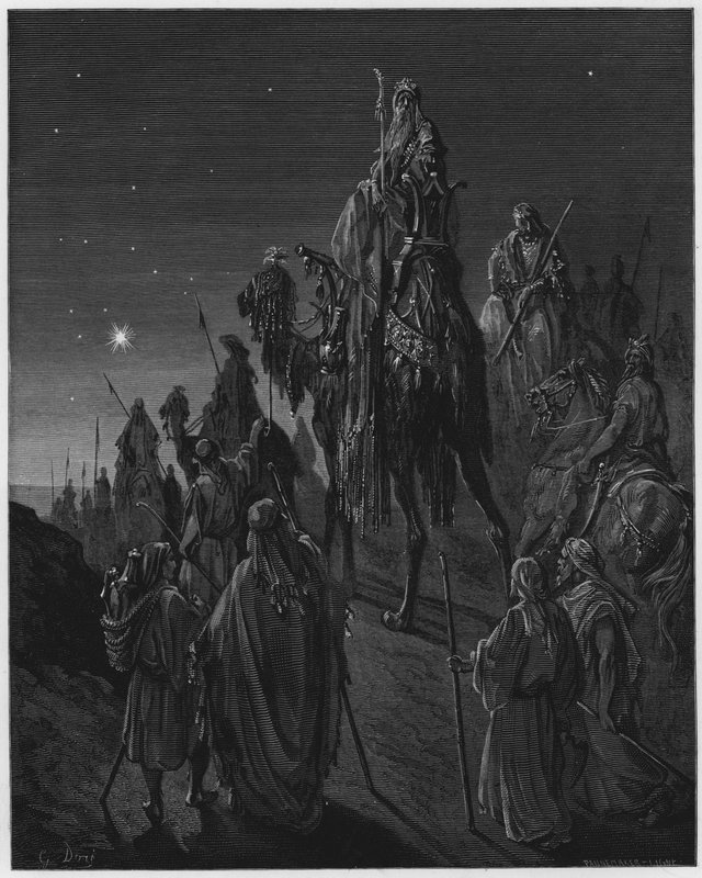 Gustave Dore Bible: Os sábios guiados pela estrela de Gustave Dore