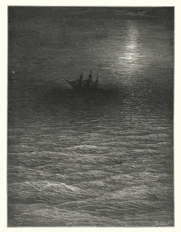 Ilustração de Gustave Dore para a obra de Coleridge Rime of the Ancient Mariner (gravura) de Gustave Dore