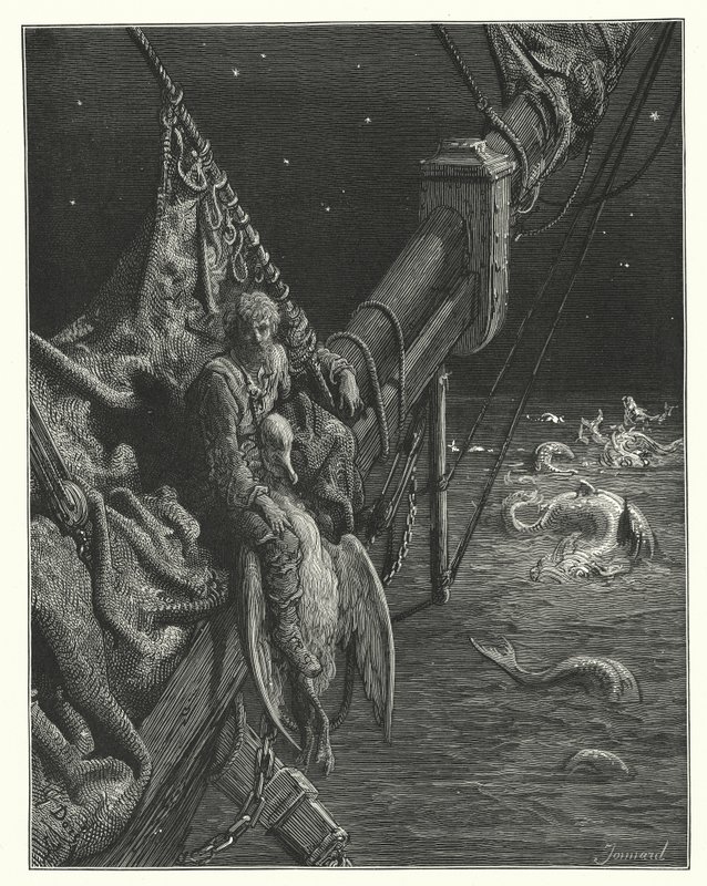 Ilustração de Gustave Dore para a obra de Coleridge Rime of the Ancient Mariner (gravura) de Gustave Dore