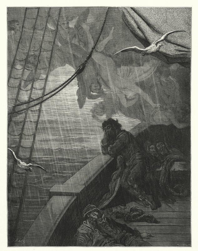 Ilustração de Gustave Dore para a obra de Coleridge Rime of the Ancient Mariner (gravura) de Gustave Dore