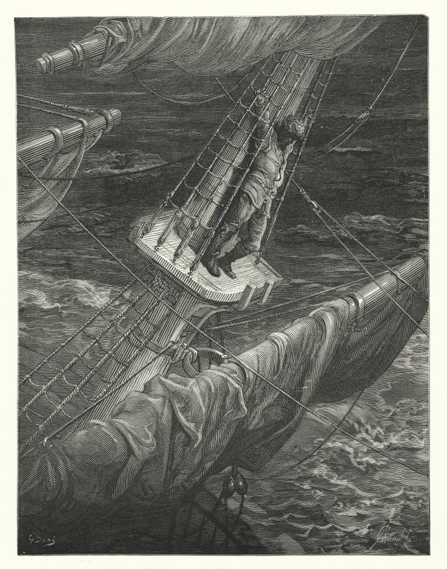 Ilustração de Gustave Dore para a obra de Coleridge Rime of the Ancient Mariner (gravura) de Gustave Dore