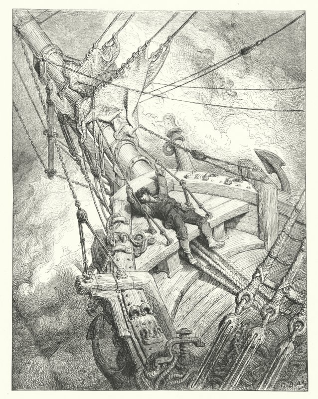 Ilustração de Gustave Dore para a obra de Coleridge Rime of the Ancient Mariner (gravura) de Gustave Dore
