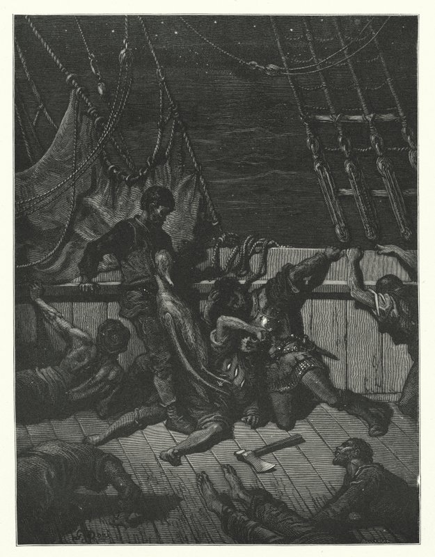 Ilustração de Gustave Dore para a obra de Coleridge Rime of the Ancient Mariner (gravura) de Gustave Dore