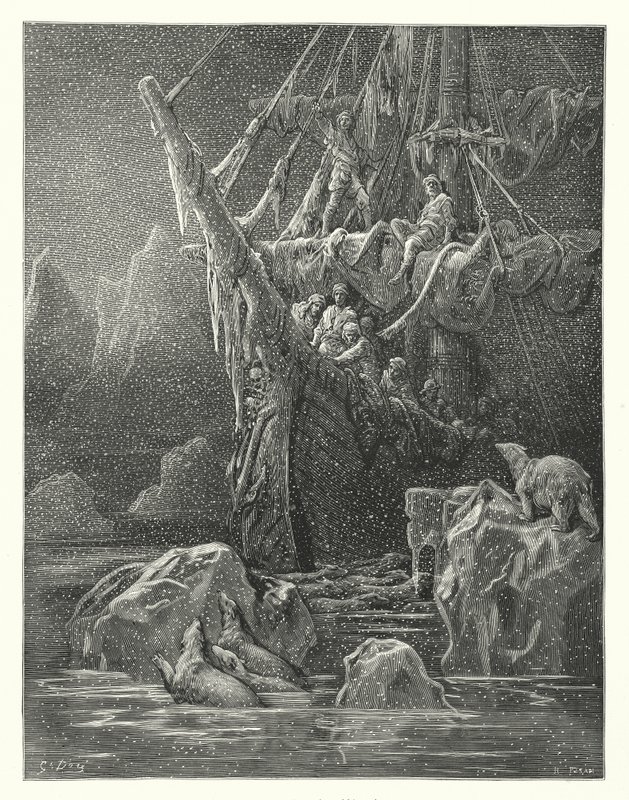 Ilustração de Gustave Dore para a obra de Coleridge Rime of the Ancient Mariner (gravura) de Gustave Dore