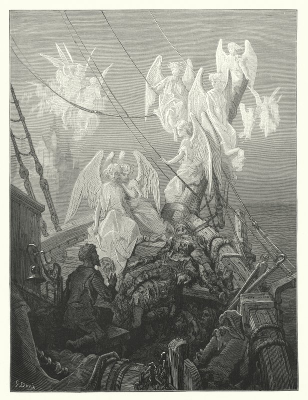 Ilustração de Gustave Dore para a obra de Coleridge Rime of the Ancient Mariner (gravura) de Gustave Dore