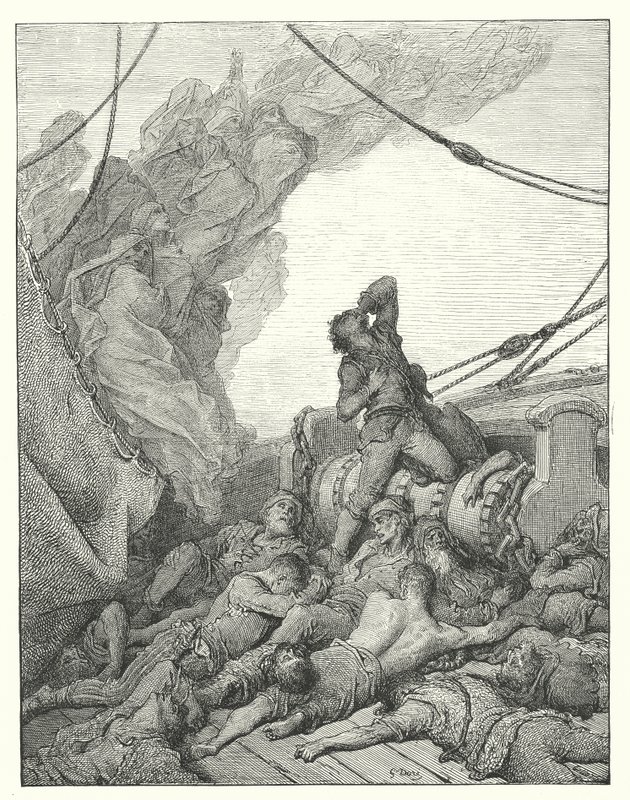 Ilustração de Gustave Dore para a obra de Coleridge Rime of the Ancient Mariner (gravura) de Gustave Dore