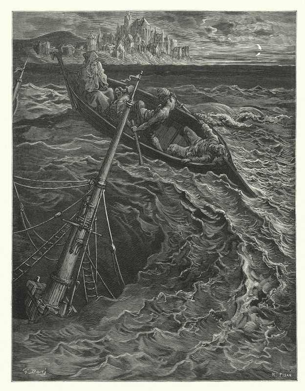 Ilustração de Gustave Dore para a obra de Coleridge Rime of the Ancient Mariner (gravura) de Gustave Dore