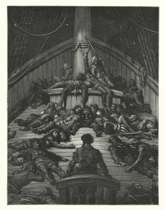 Ilustração de Gustave Dore para a obra de Coleridge Rime of the Ancient Mariner (gravura) de Gustave Dore