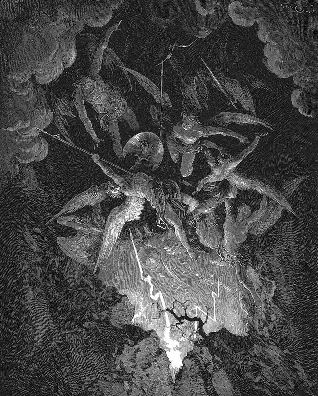 Ilustração de Gustave Dore para o poema épico de John Milton que
