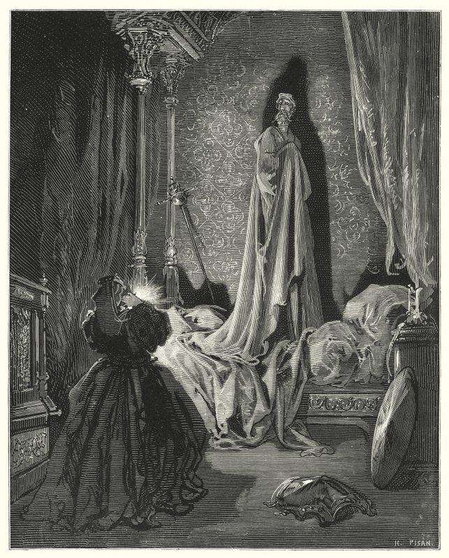 Gustave Dores Dom Quixote: "Abençoa-me!" gritou ela, "o que é isto?" (gravura) de Gustave Dore