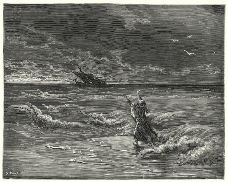 Gustave Dores Dom Quixote: "Volta, minha querida filha, pois eu te perdôo a todos" (gravura) de Gustave Dore