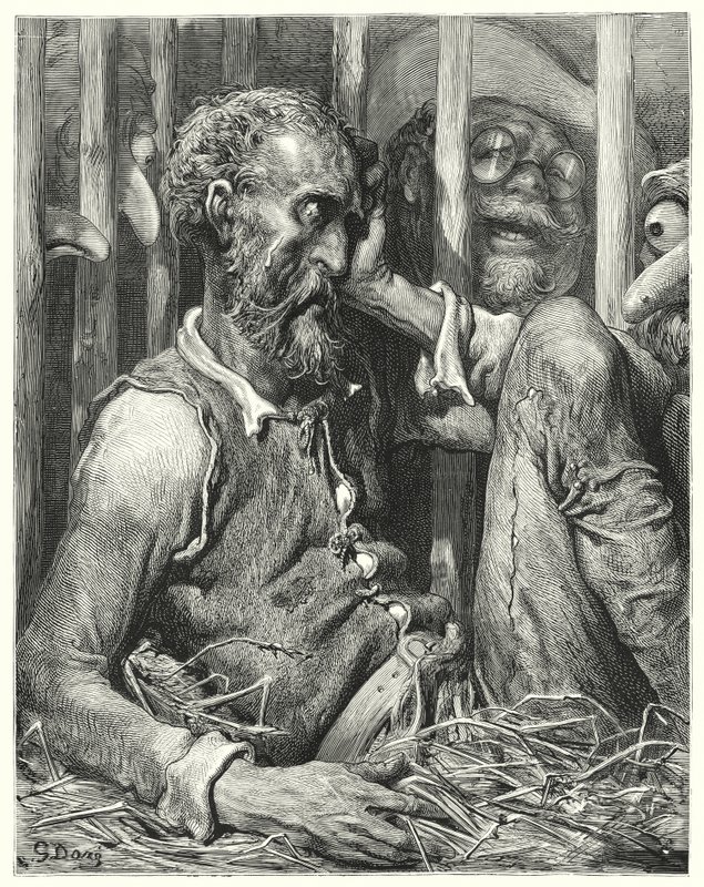 Gustave Dores Dom Quixote: "Dom Quixote não ficou tão maravilhado com o seu encanto como com a sua maneira" (gravura) de Gustave Dore
